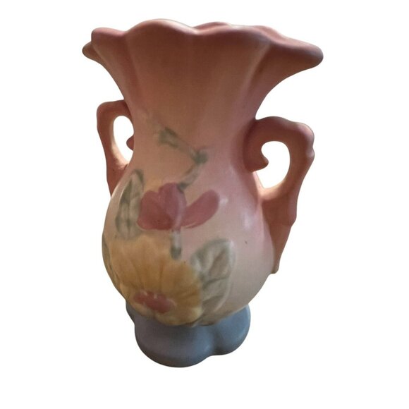 Vintage Hull Art Pottery Magnolia Vase USA Pottery Open Handle USA-13 5”Tall - Picture 5 of 5